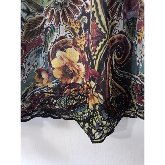 Mushka by Sienna Rose Green Embroidered Sheer Blouse Top Fairycore, Size Medium - Picture 9 of 14